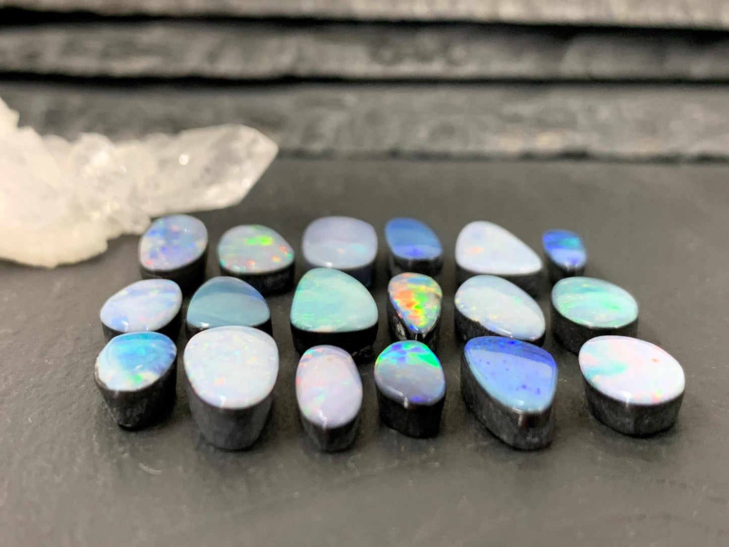 Australian Opal doublet 11-16mm long cabochon