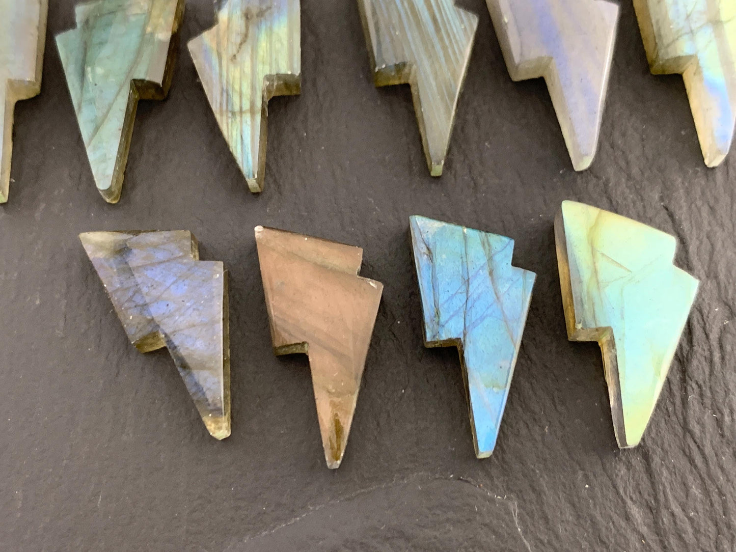Labradorite lightning bolt 12x19mm cabochon