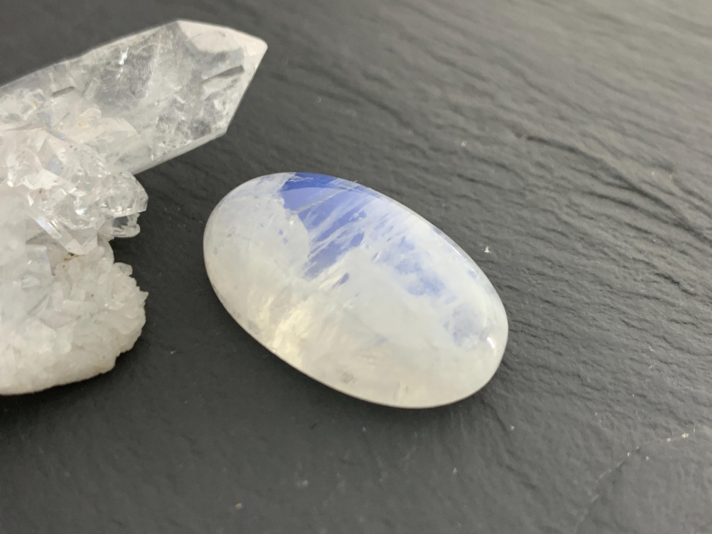 Rainbow Moonstone 24x15x7mm cabochon