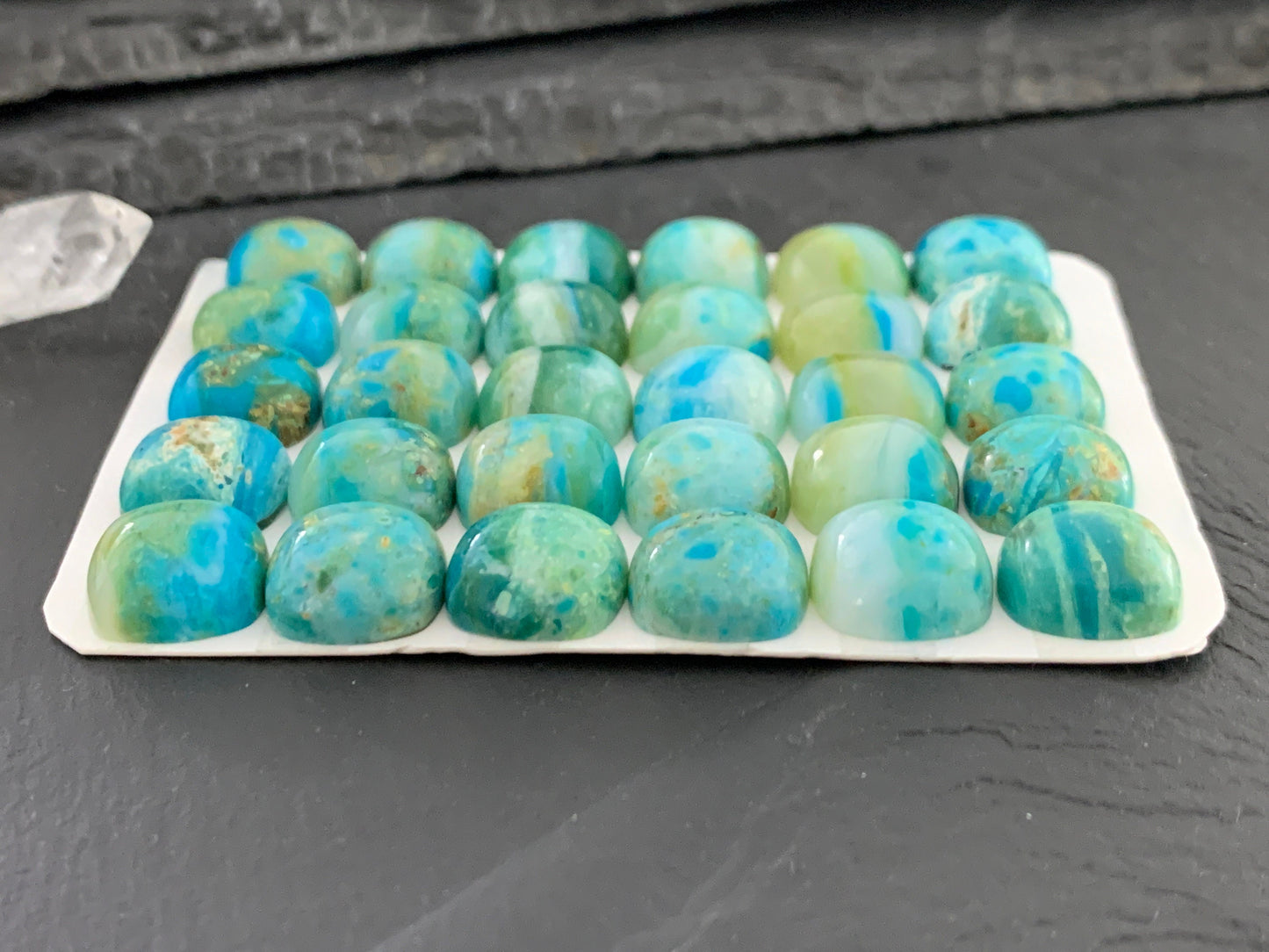 Opaline square 12mm cabochon - Calibrated cabochons