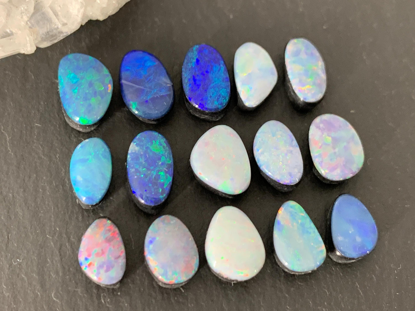 Australian Opal doublet 8-10mm long cabochon