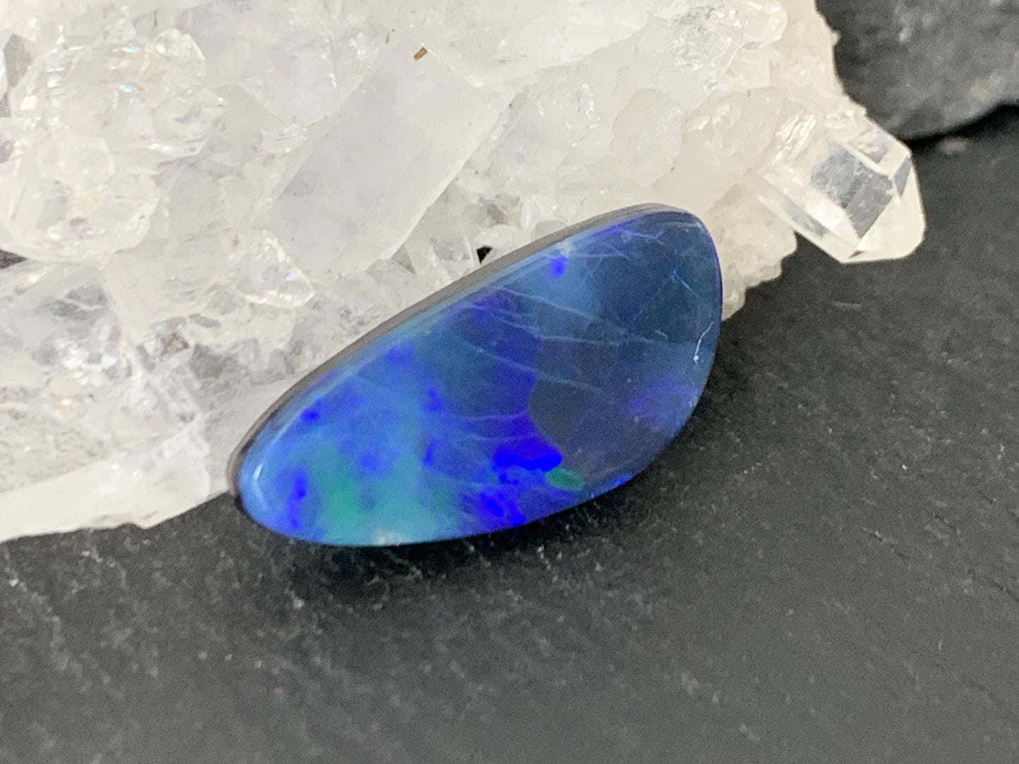 Australian Opal doublet 9x19x4mm cabochon