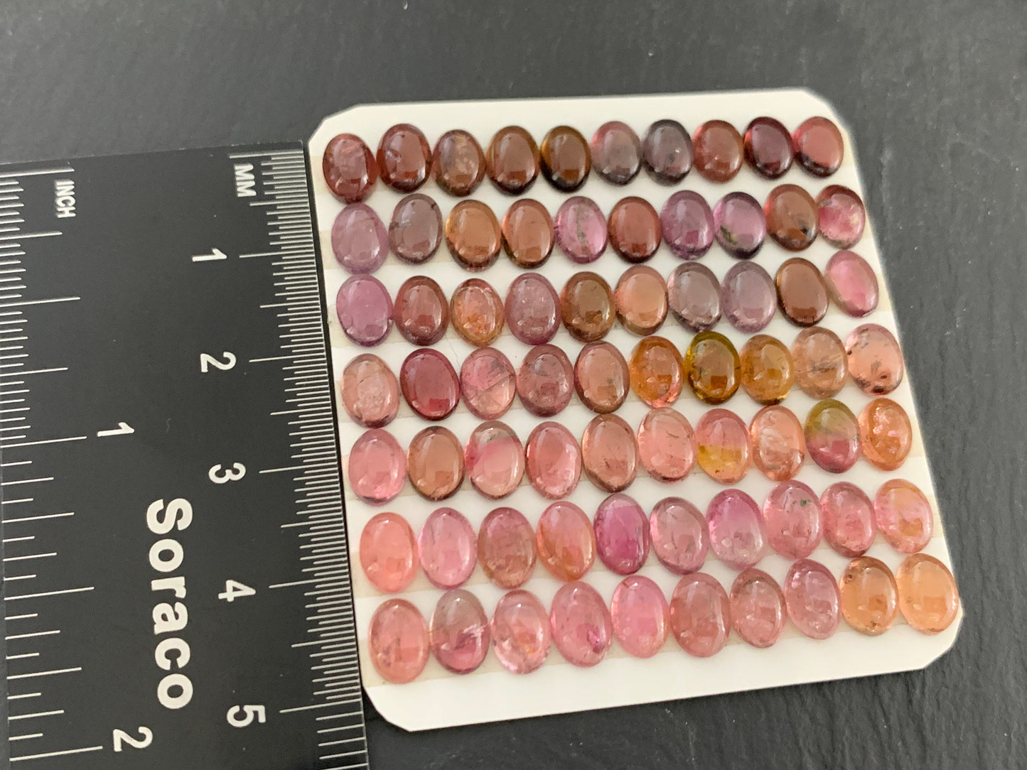 Tourmaline oval 5x7mm cabochon - Calibrated cabochons