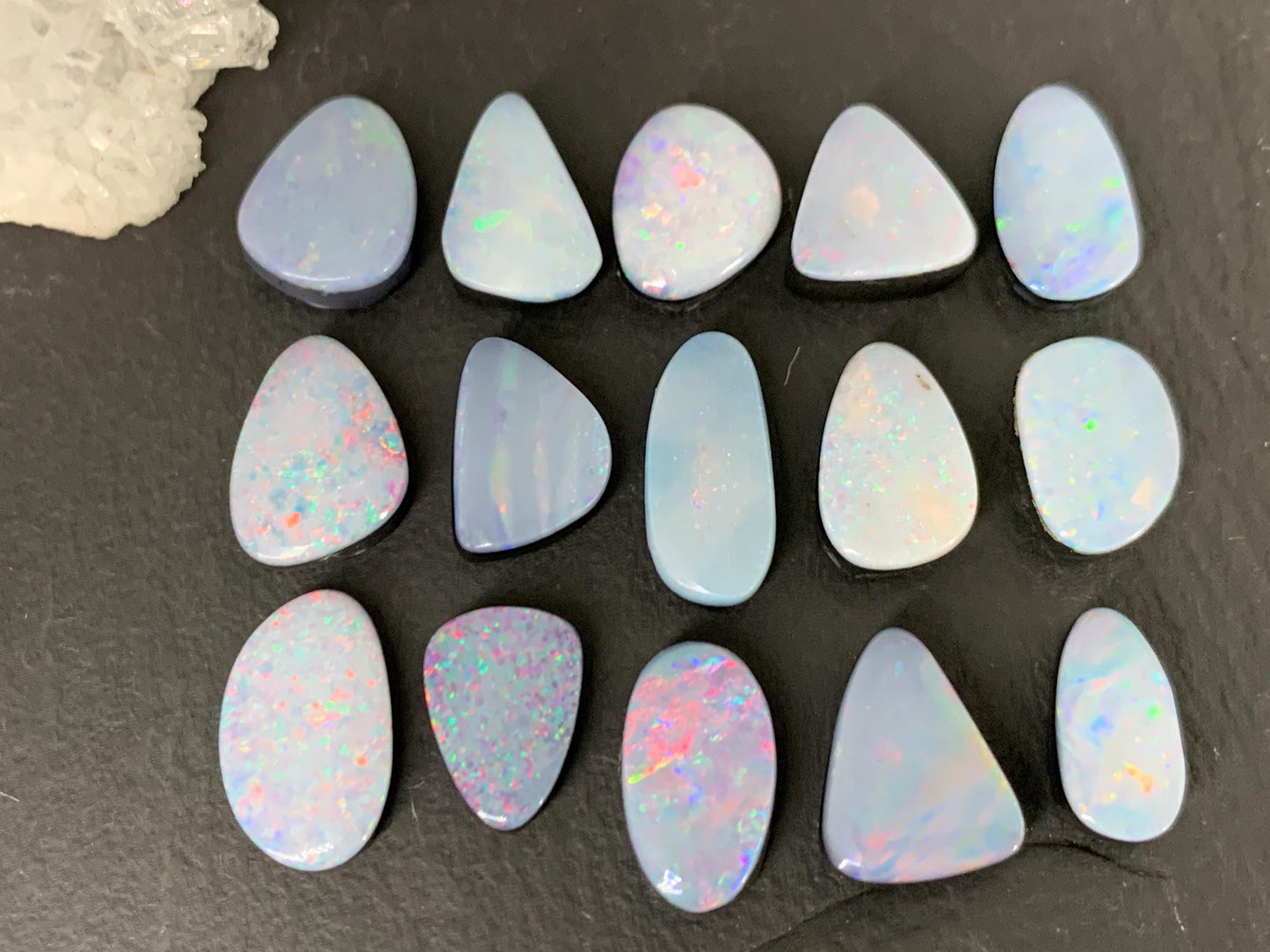 Australian Opal doublet 11-14mm long cabochon