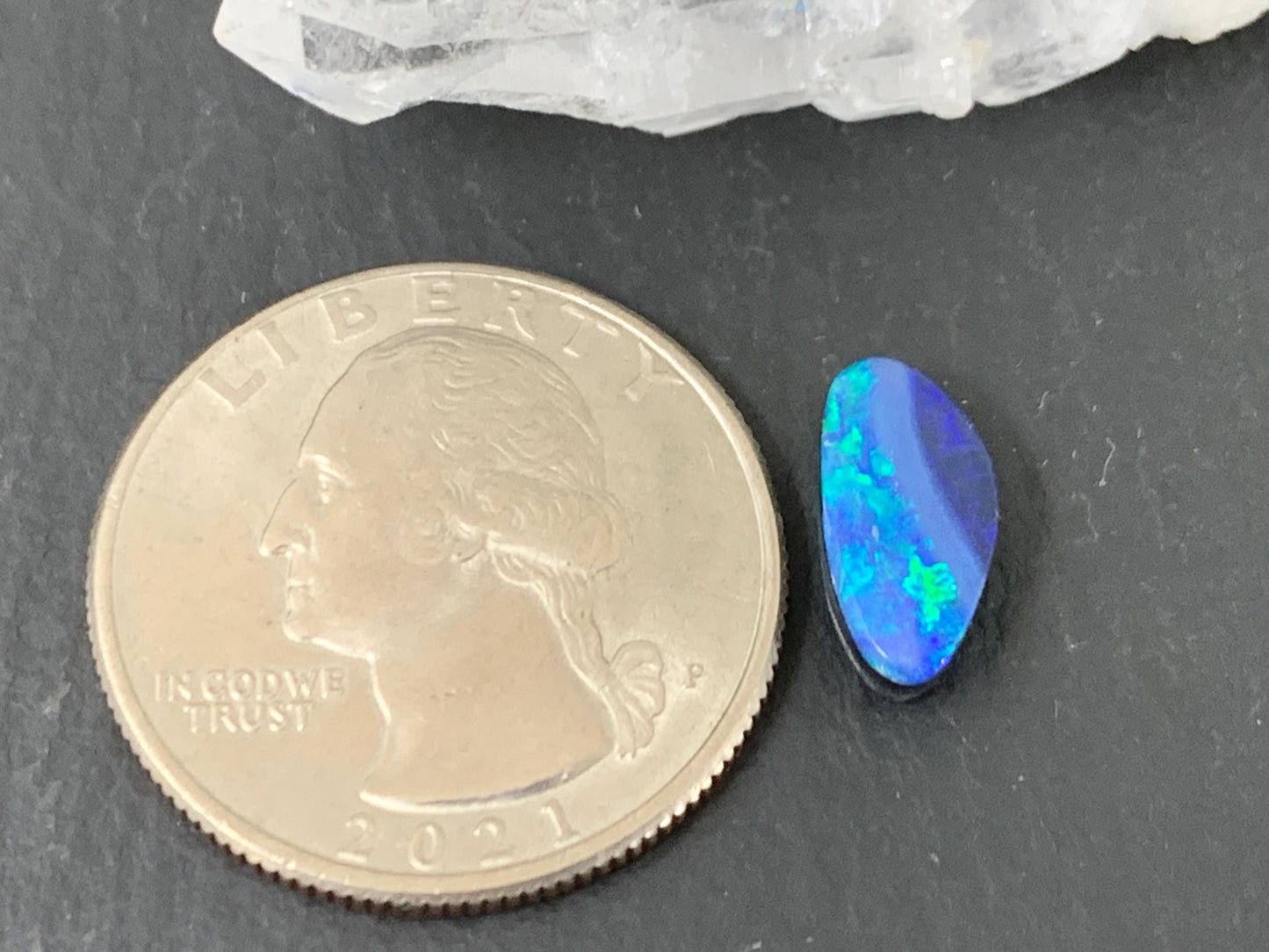 Natural Australian Opal Doublet 6x12x4mm Free Form Cabochon – Colorful Gemstone