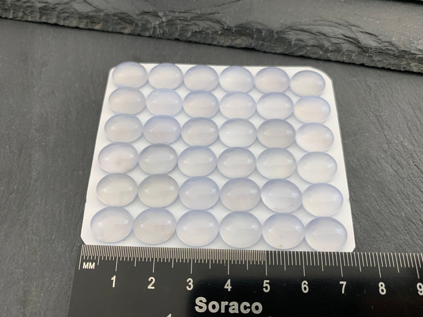 Blue Chalcedony oval 10x12mm cabochon - Calibrated cabochons