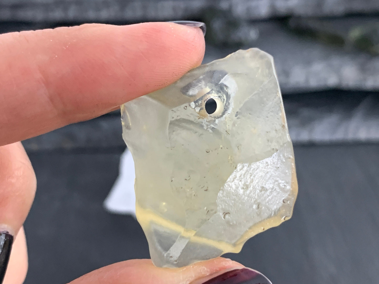 Drilled Libyan Desert Glass 24-45mm long