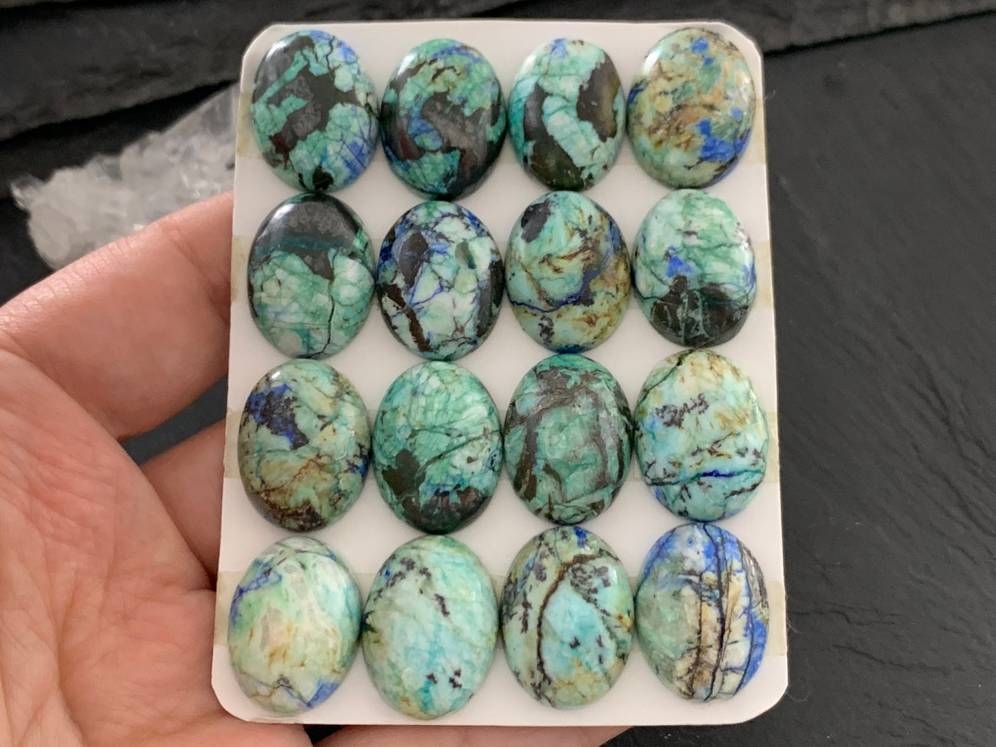 Azurite oval 15x20mm cabochon - Calibrated cabochons
