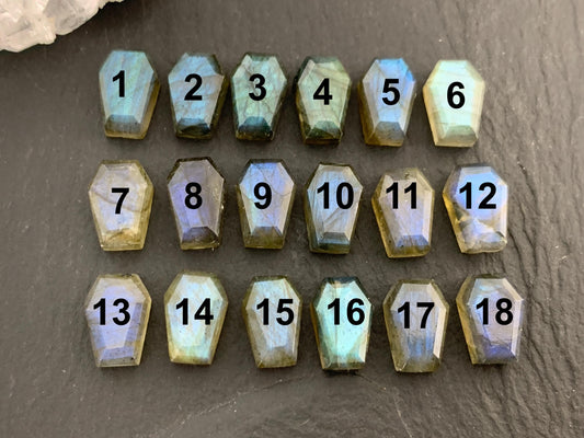 Labradorite Coffin 7x10mm Cabochon - Small Earrings Size Coffins
