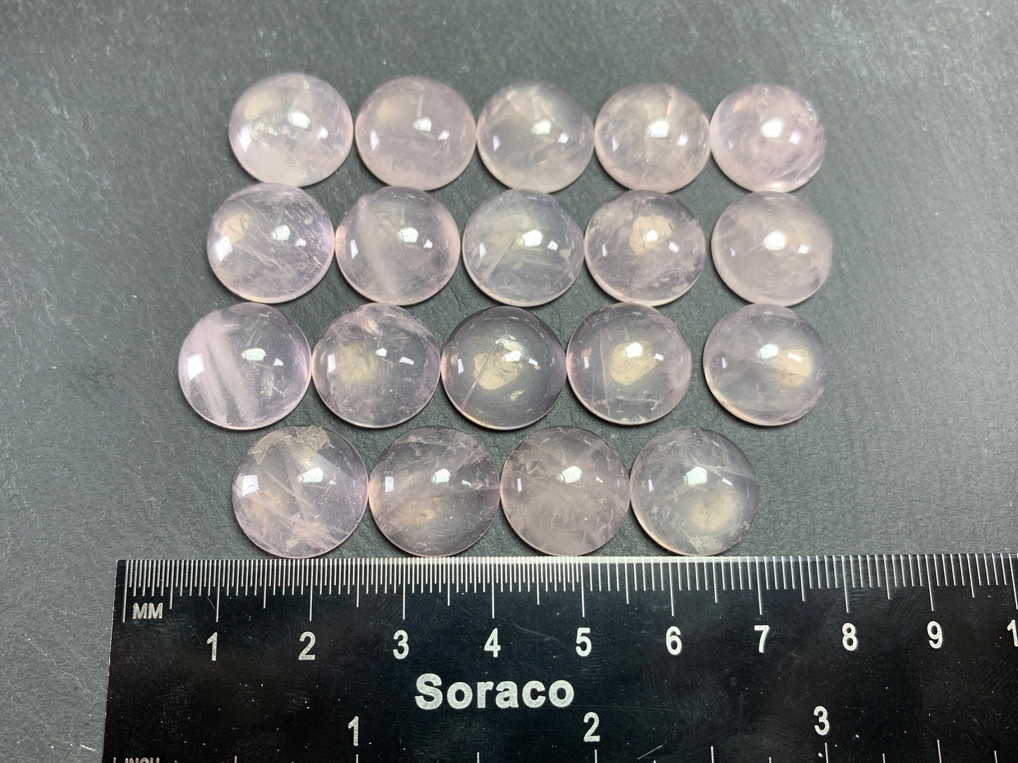 Rose Quartz round 15mm cabochon - Calibrated cabochons