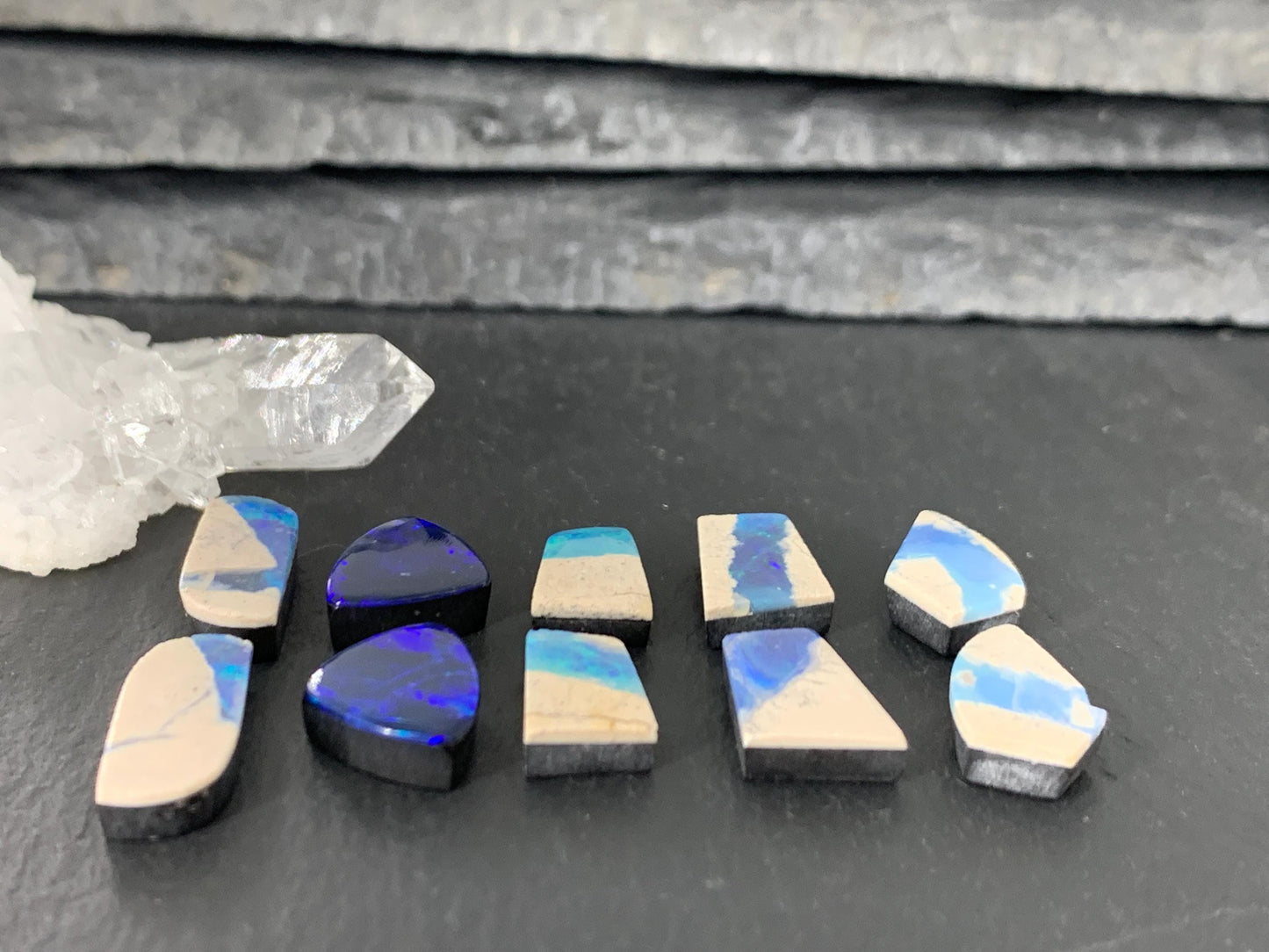 Australian Opal Doublet 10-15mm long cabochon- Single piece or matching pair