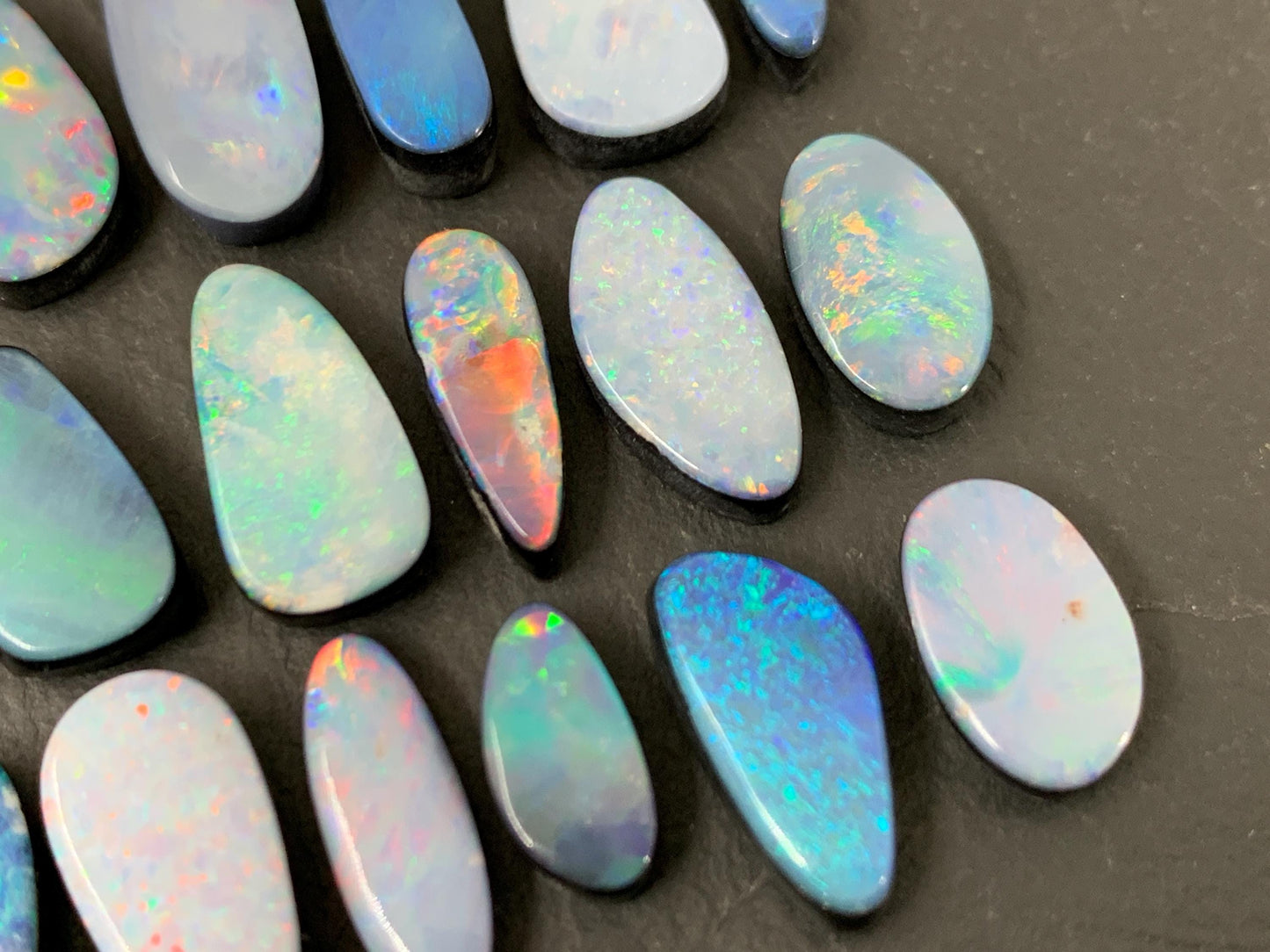 Australian Opal doublet 11-16mm long cabochon