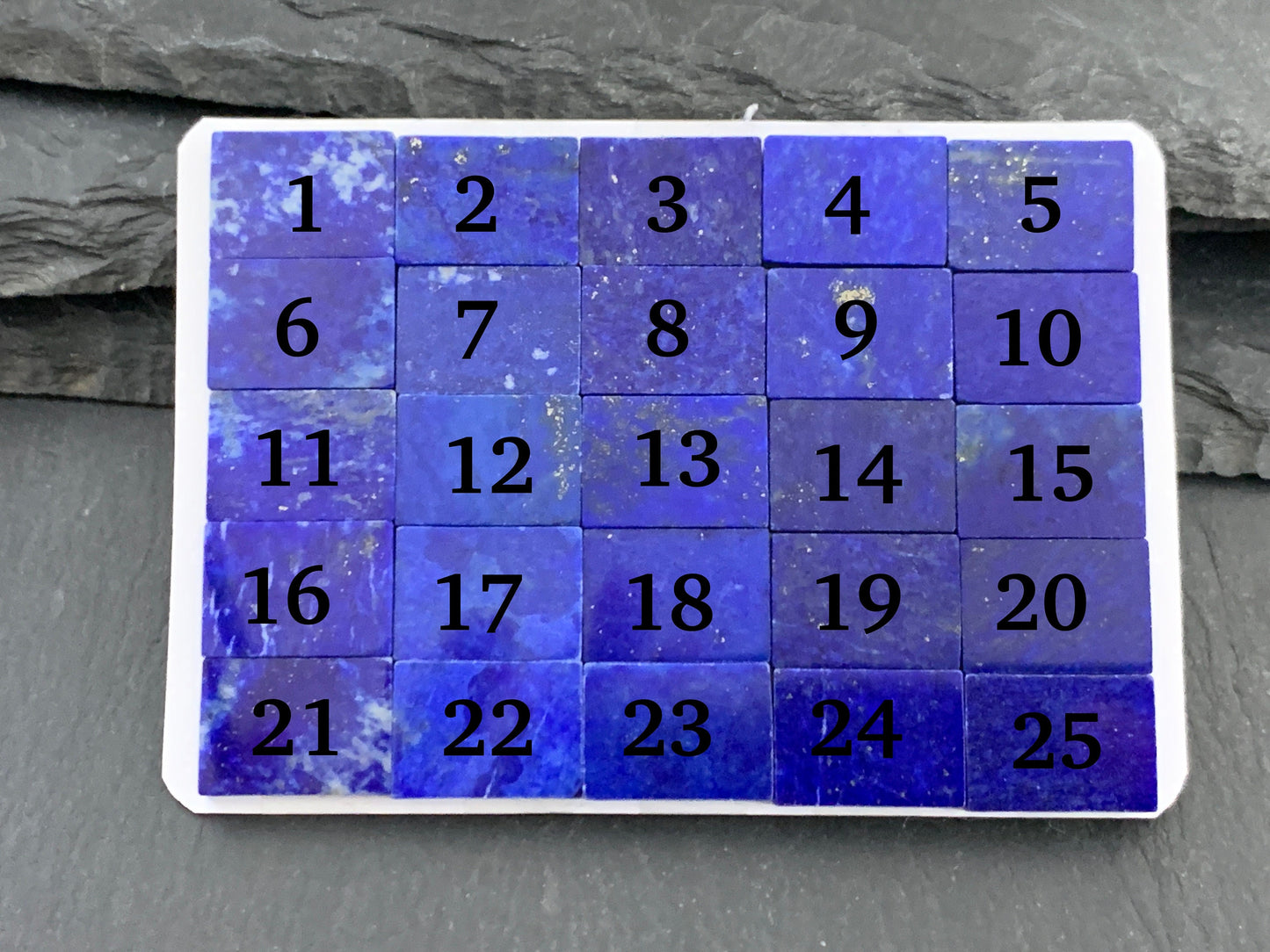 Flat Lapis Lazuli rectangle 10x14mm cabochon - Calibrated cabochons