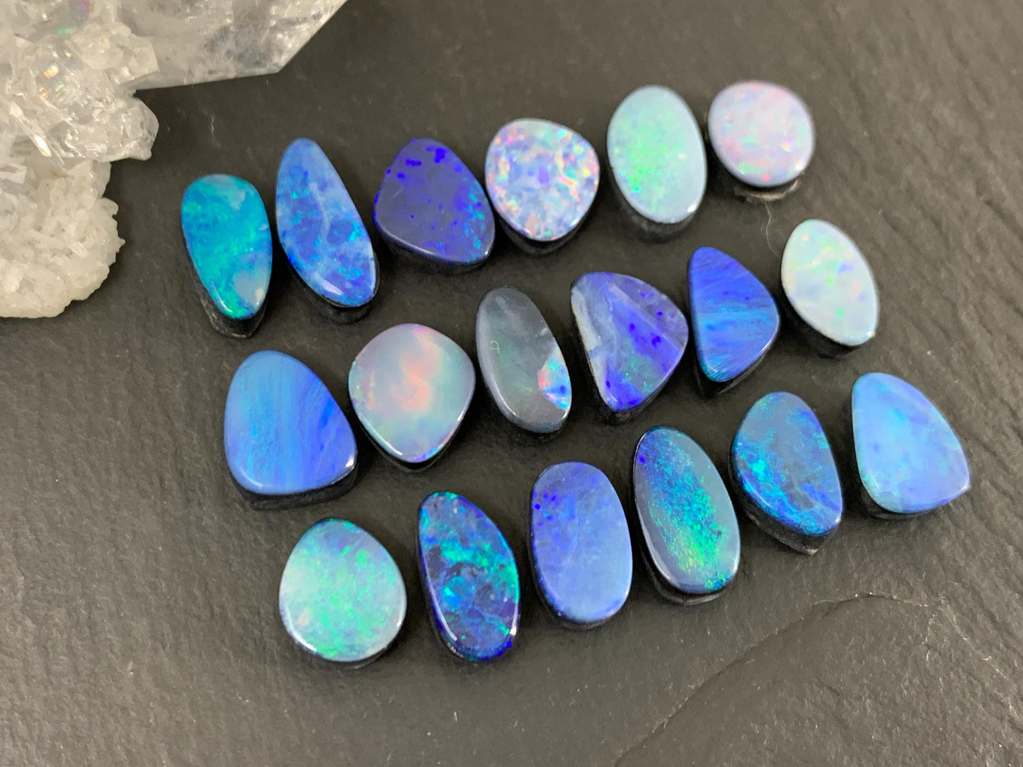 Australian Opal doublet 9-11mm long cabochon