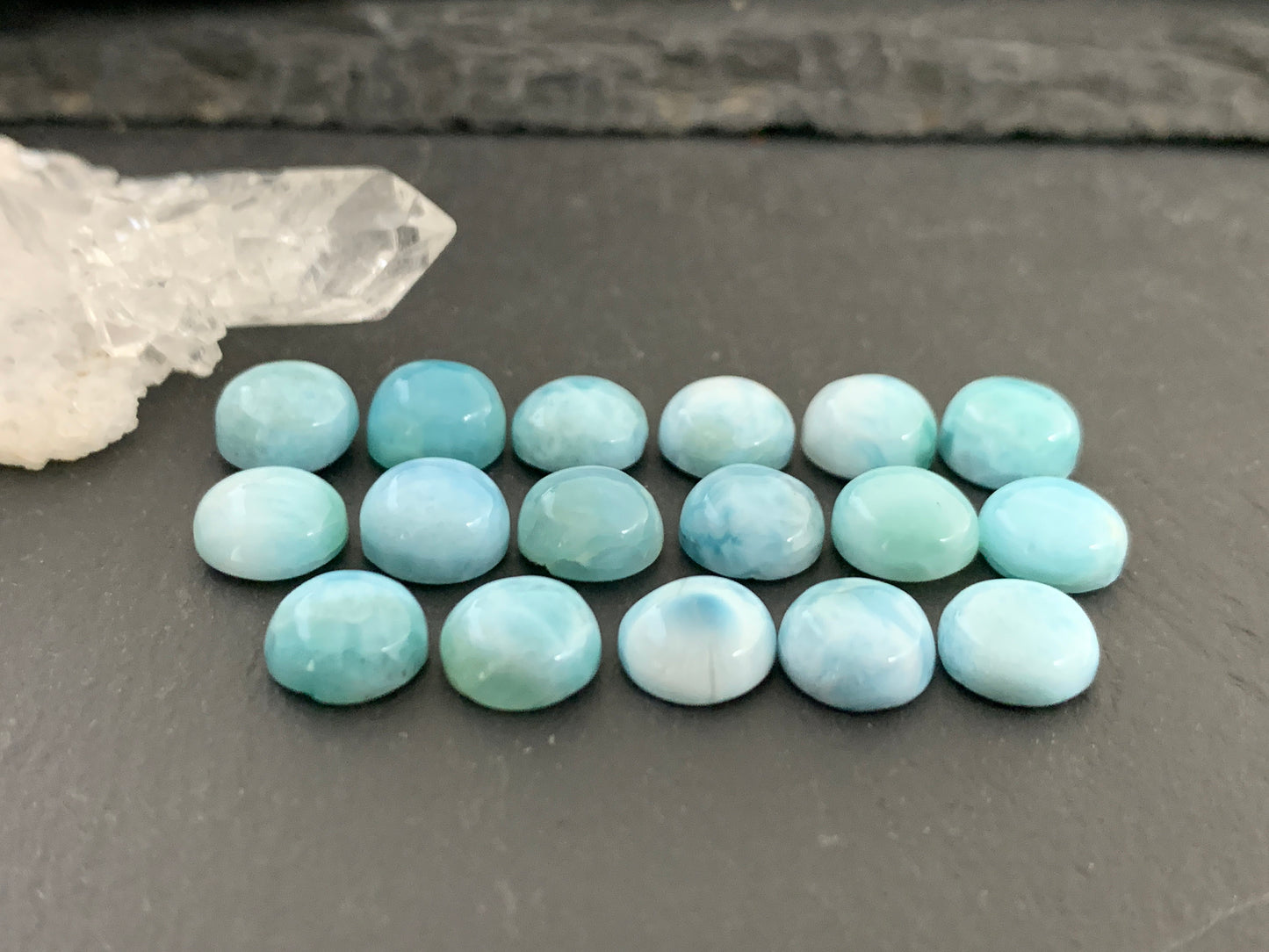 Larimar round 8mm cabochon