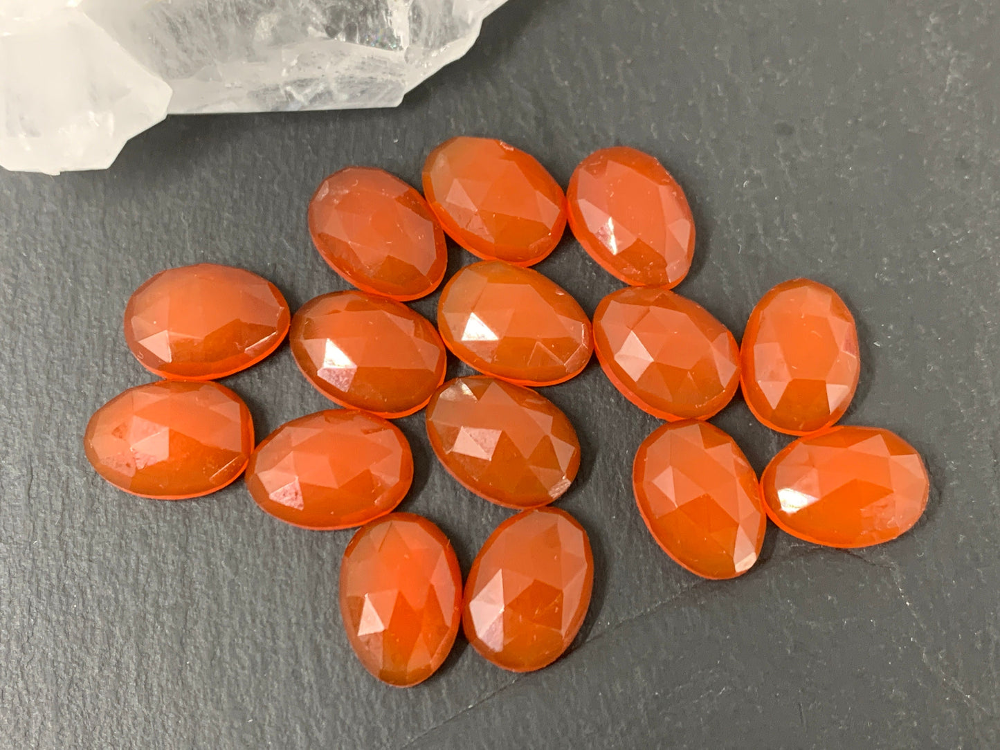 Faceted Carnelian 10x14mm cabochon