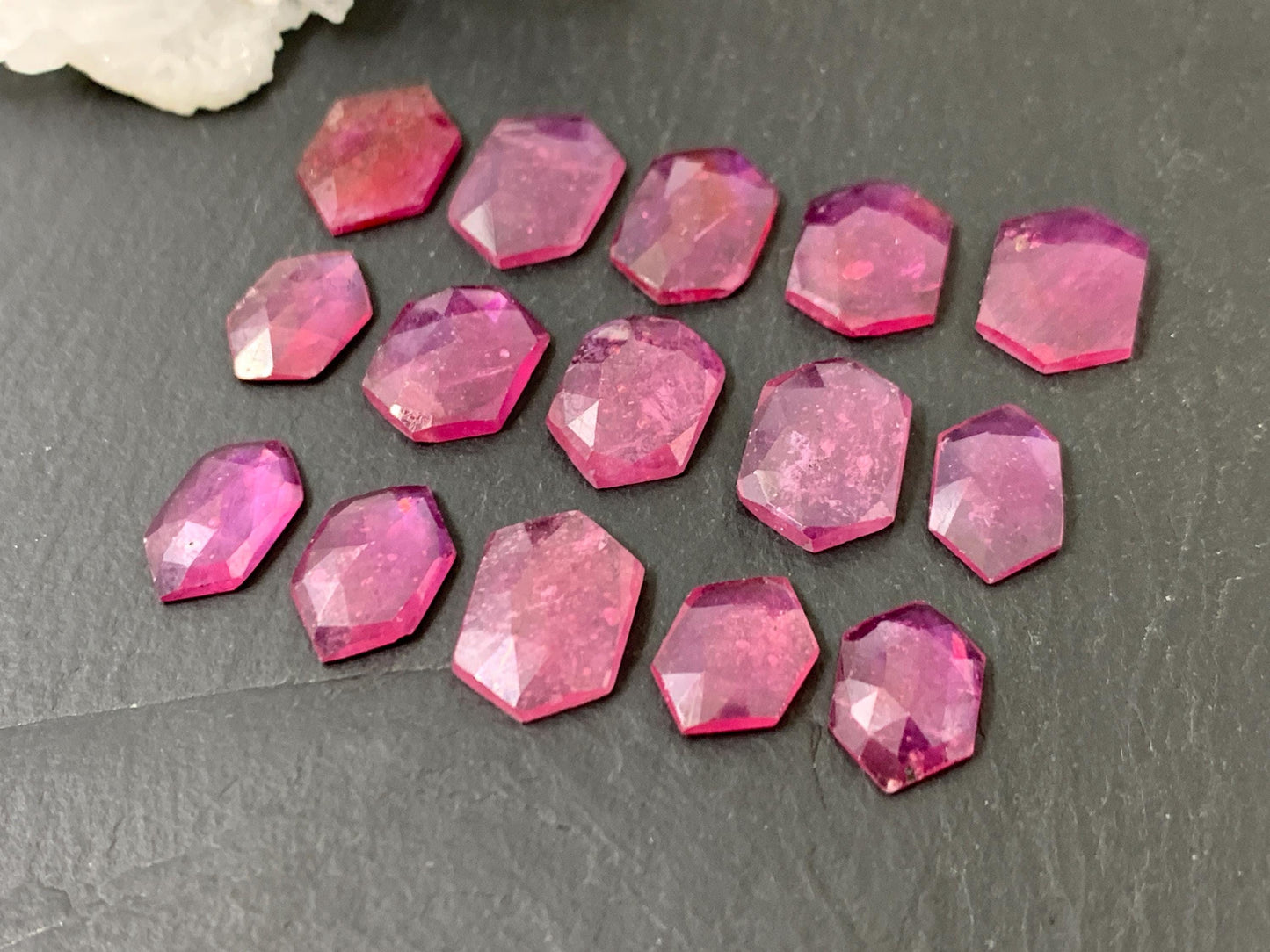 Faceted Thailand Pink Sapphire 11-13mm long cabochon