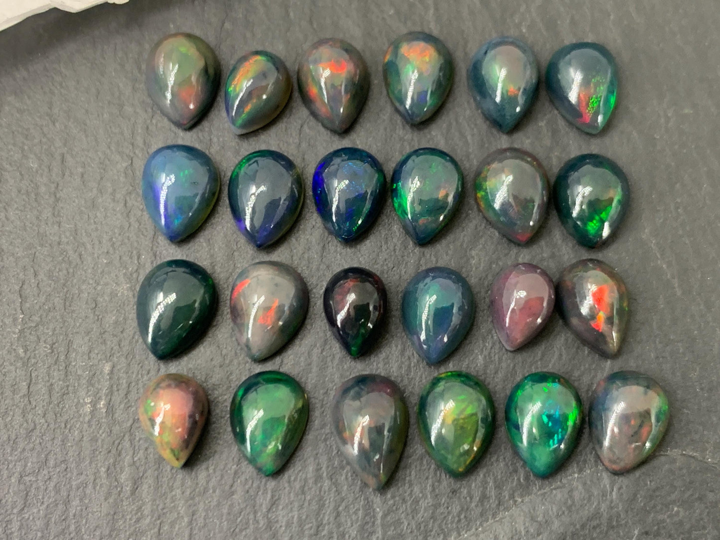 Black Ethiopian Opal 6x8mm cabochon