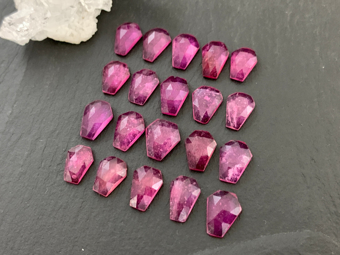 Faceted Thailand Pink Sapphire coffin 9-10mm long cabochon- Select Your cabochon