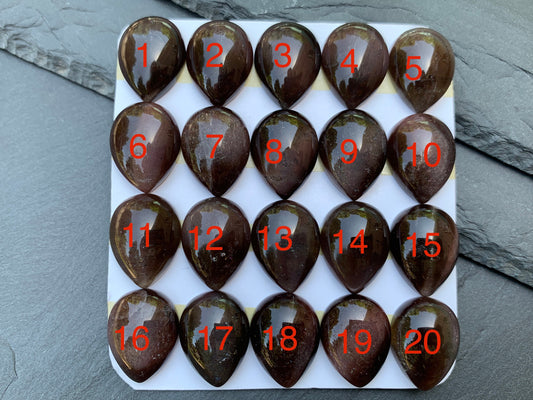 Moonstone pear 15x20mm cabochon - Calibrated cabochons