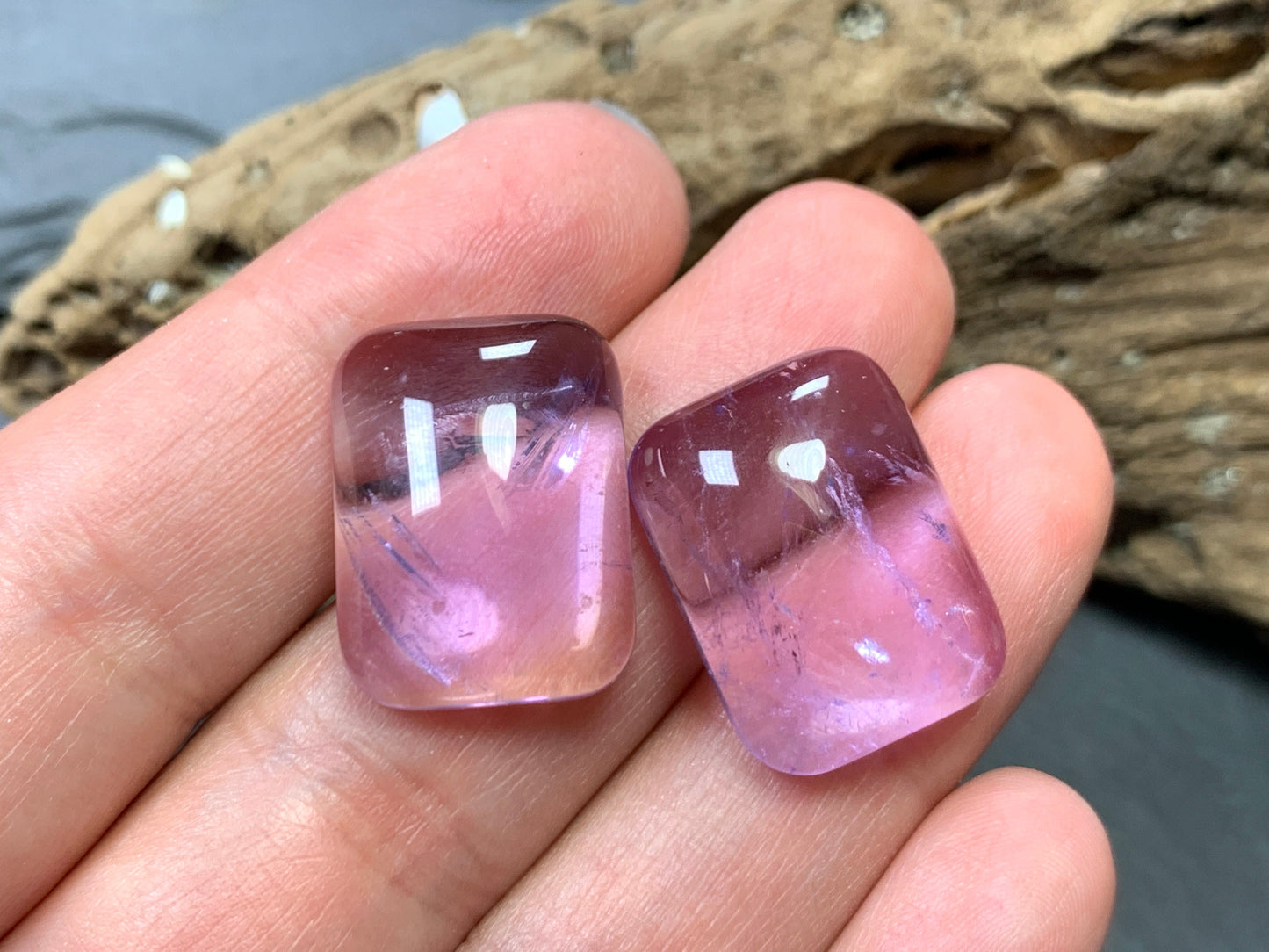 Ametrine rectangle 15x20mm cabochon - Calibrated cabochons