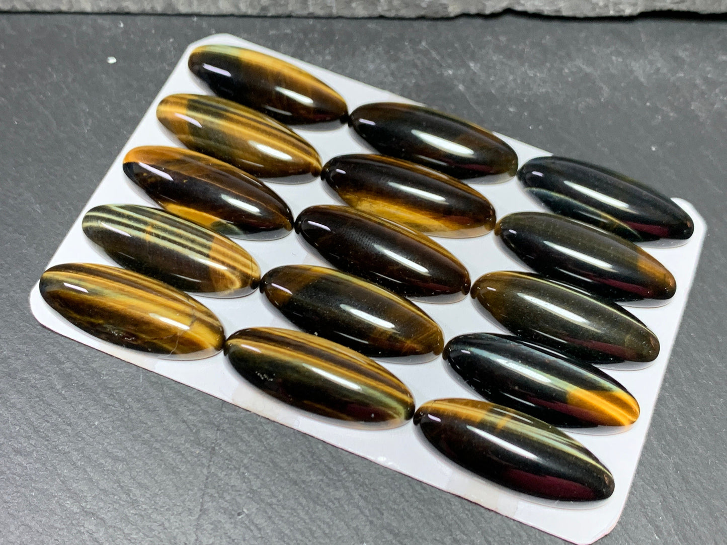 Tiger eye oval cabochon 10x25mm- Calibrated cabochons