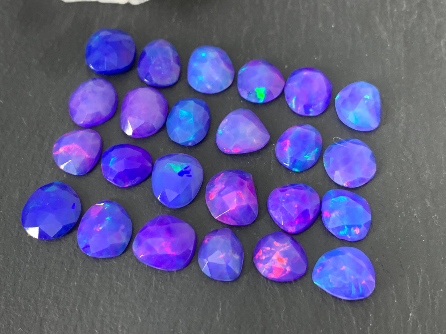 Faceted Purple Ethiopian Opal 8-10mm cabochon