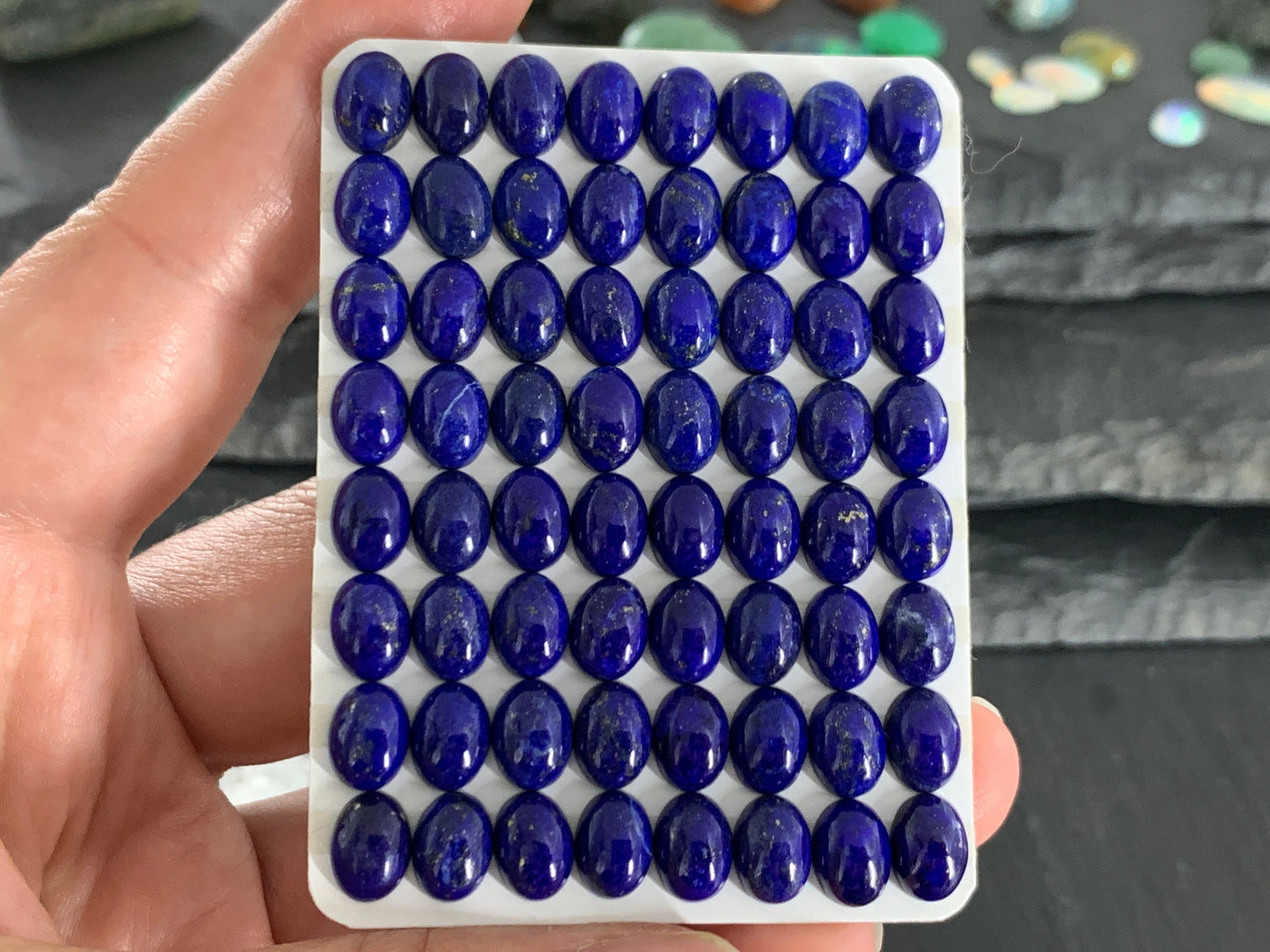 Lapis Lazuli oval 6x8mm cabochon - Calibrated acbochons