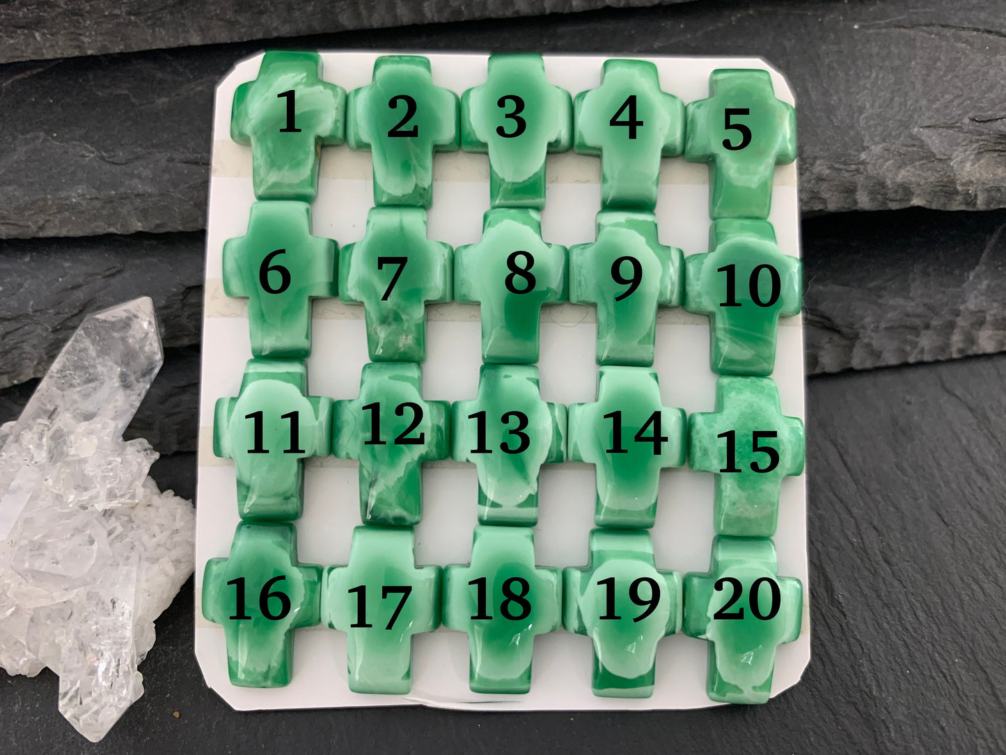 Variscite cross 12x16mm cabochon - Calibrated cabochons