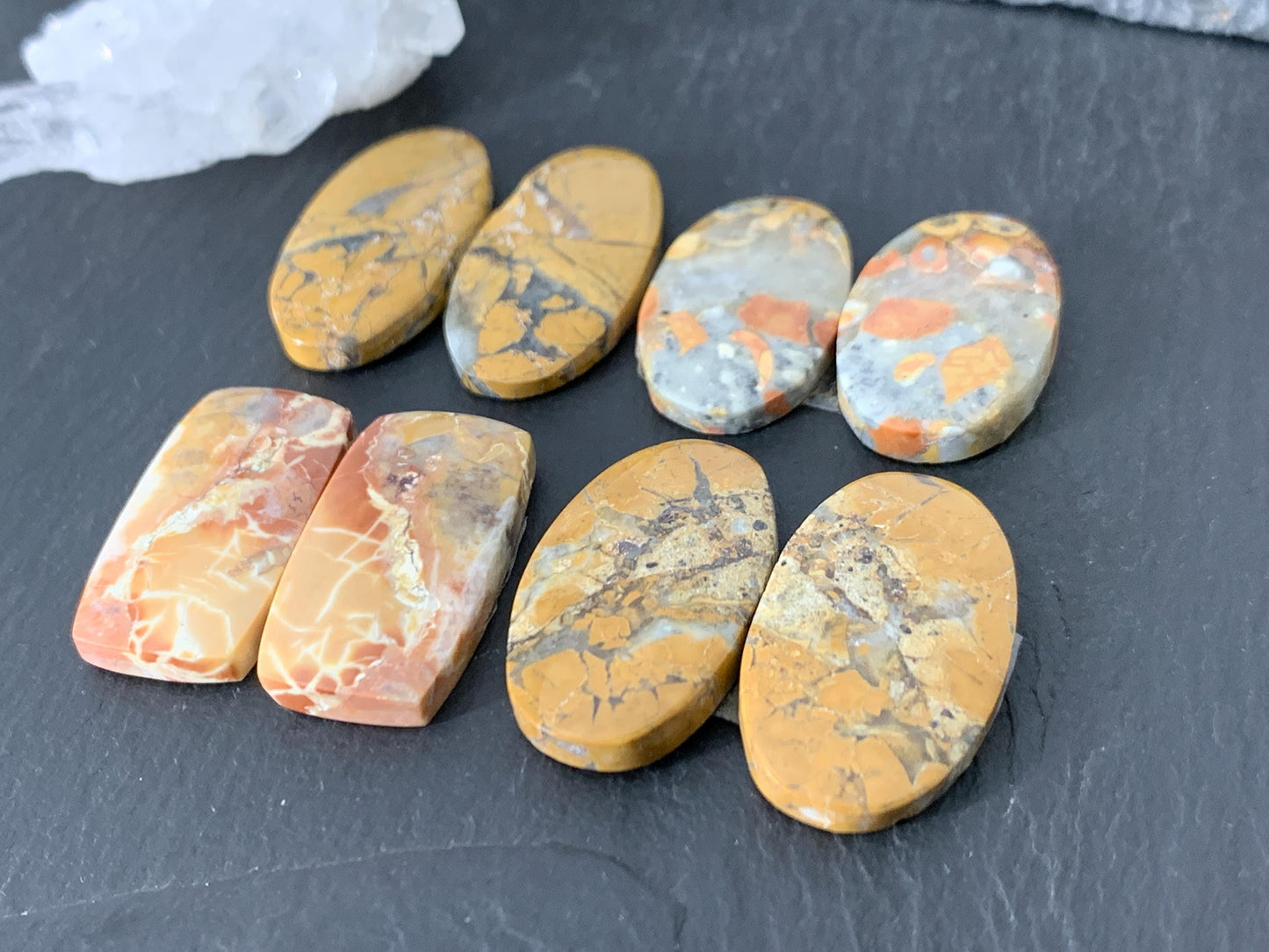 Maligano Jasper cabochon pair