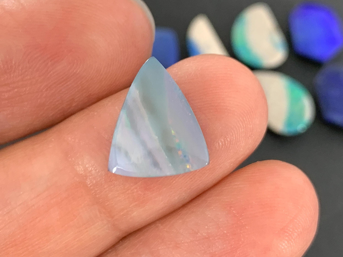 Australian Opal doublet 10-15mm long cabochon