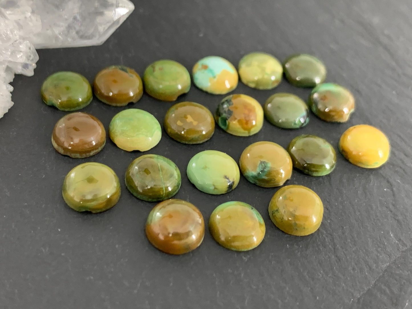 Tibetan Turquoise 7mm round cabochon