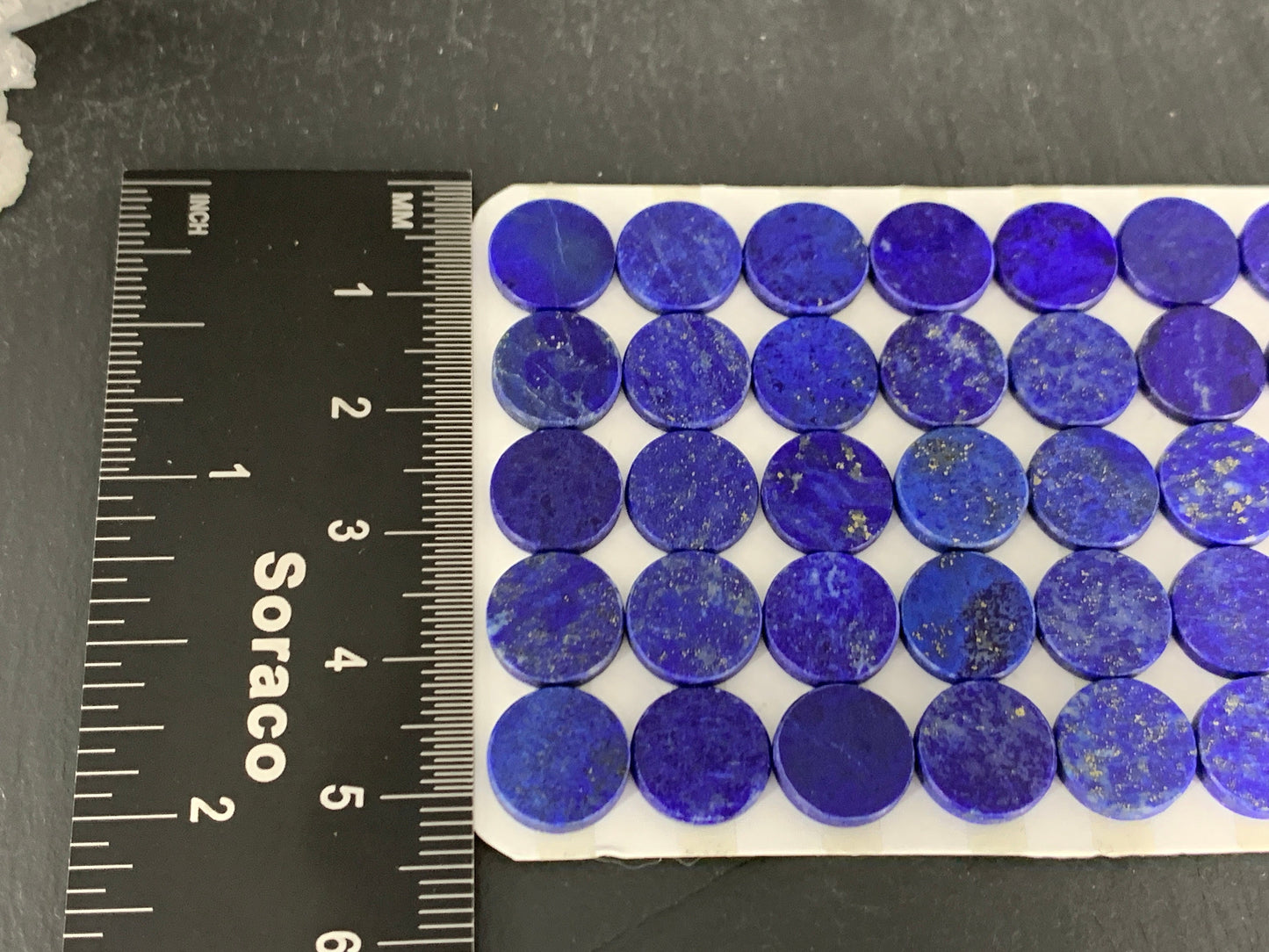 Flat Lapis Lazuli round 10mm cabochon - calibrated cabochons