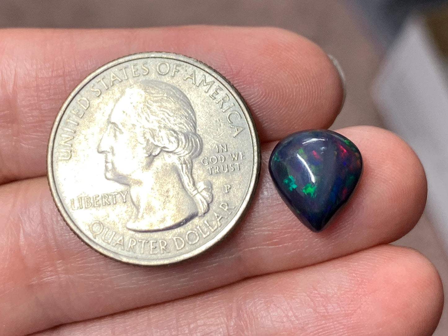 Black Ethiopian Opal pear 10x11x45mm cabochon