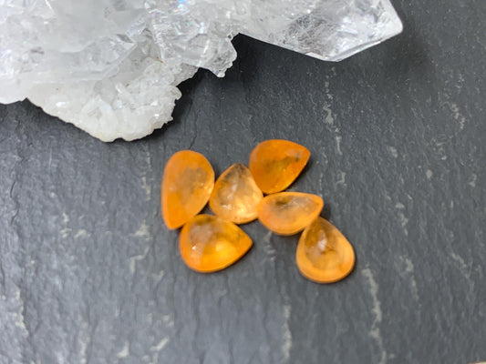 Spessartine Garnet Faceted Cut Pear 5.5mm, 6mm 7mm long | Faceted Stone