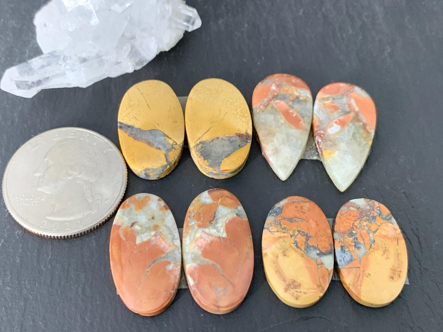 Maligano Jasper cabochon pair