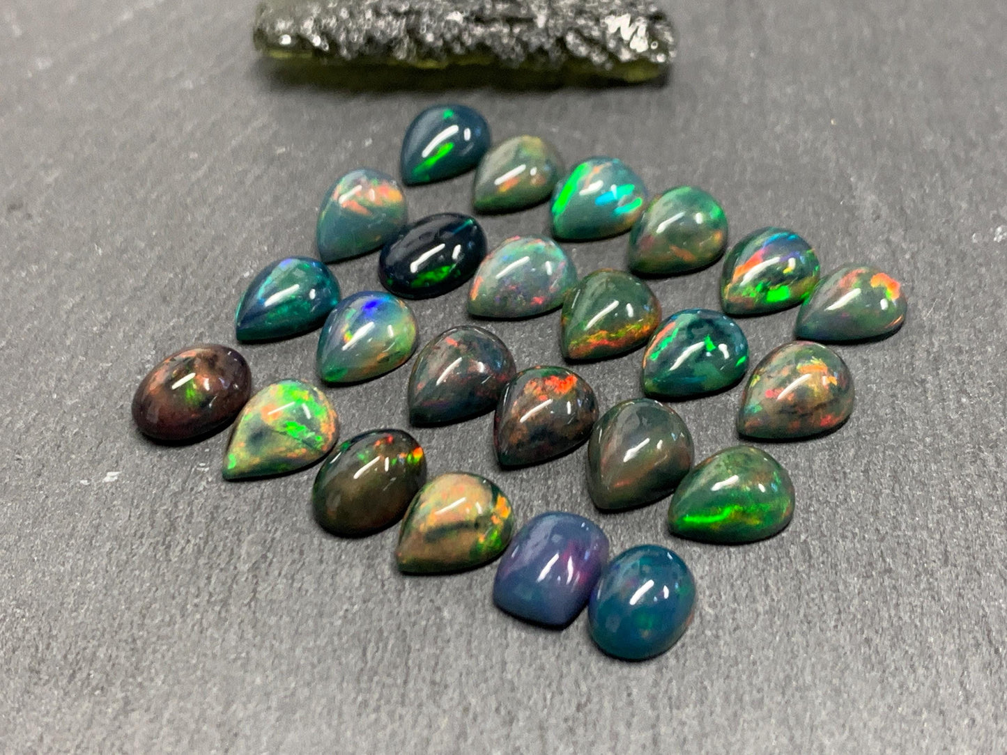 Black Ethiopian Opal 8-9mm long cabochon