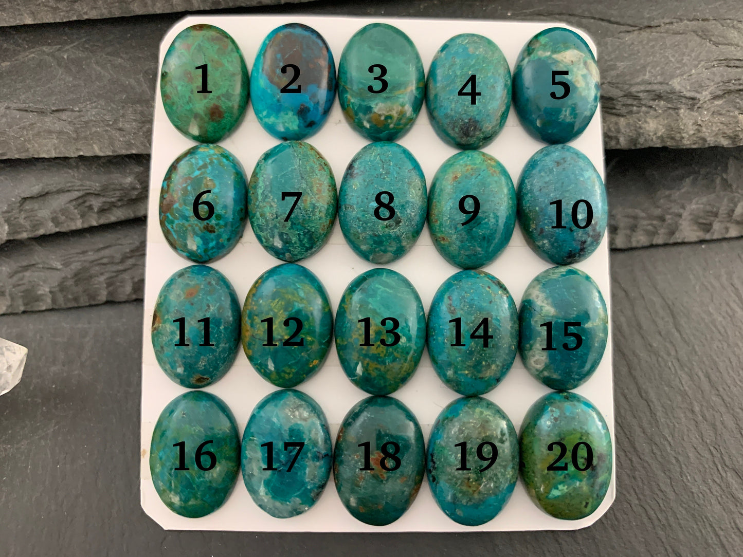 Chrysocolla oval 13x18mm cabochon - Calibrated cabochons
