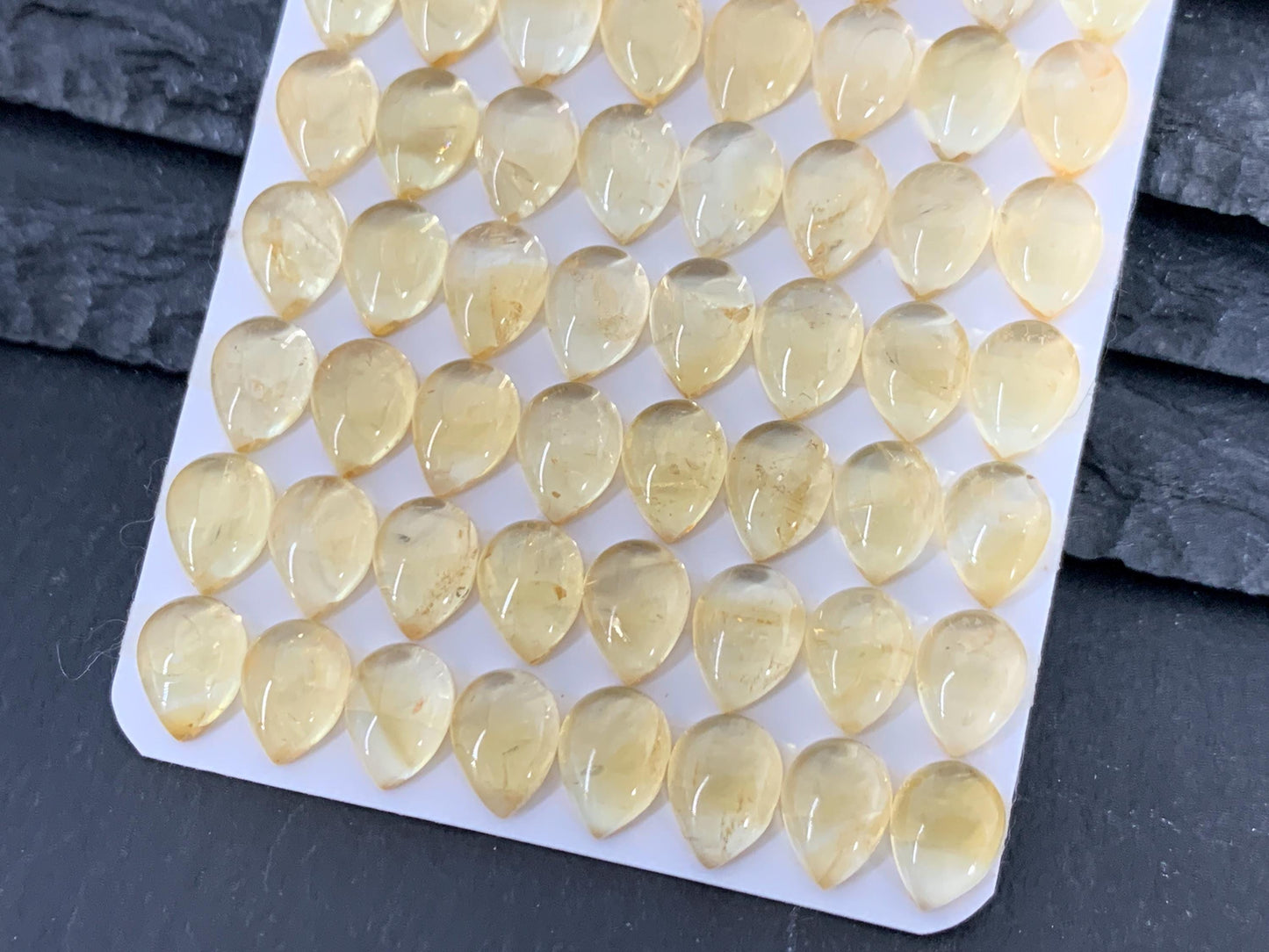 Citrine pear 6x8mm cabochon - Calibrated cabochons