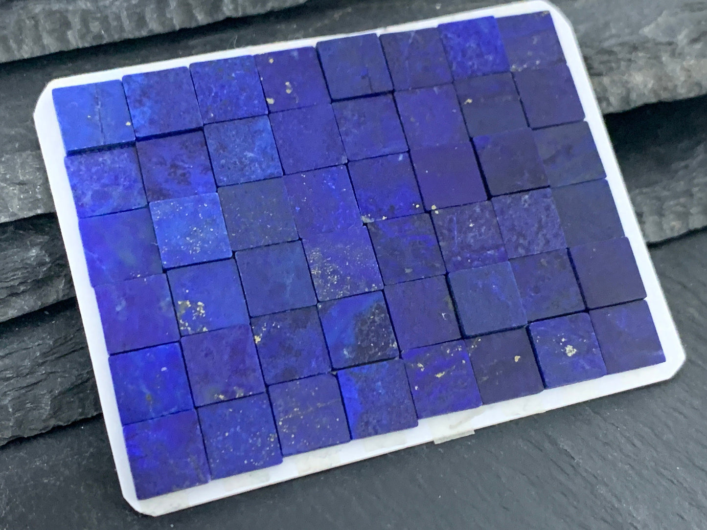Flat Lapis Lazuli square 8x8mm cabochon - Calibrated cabochons