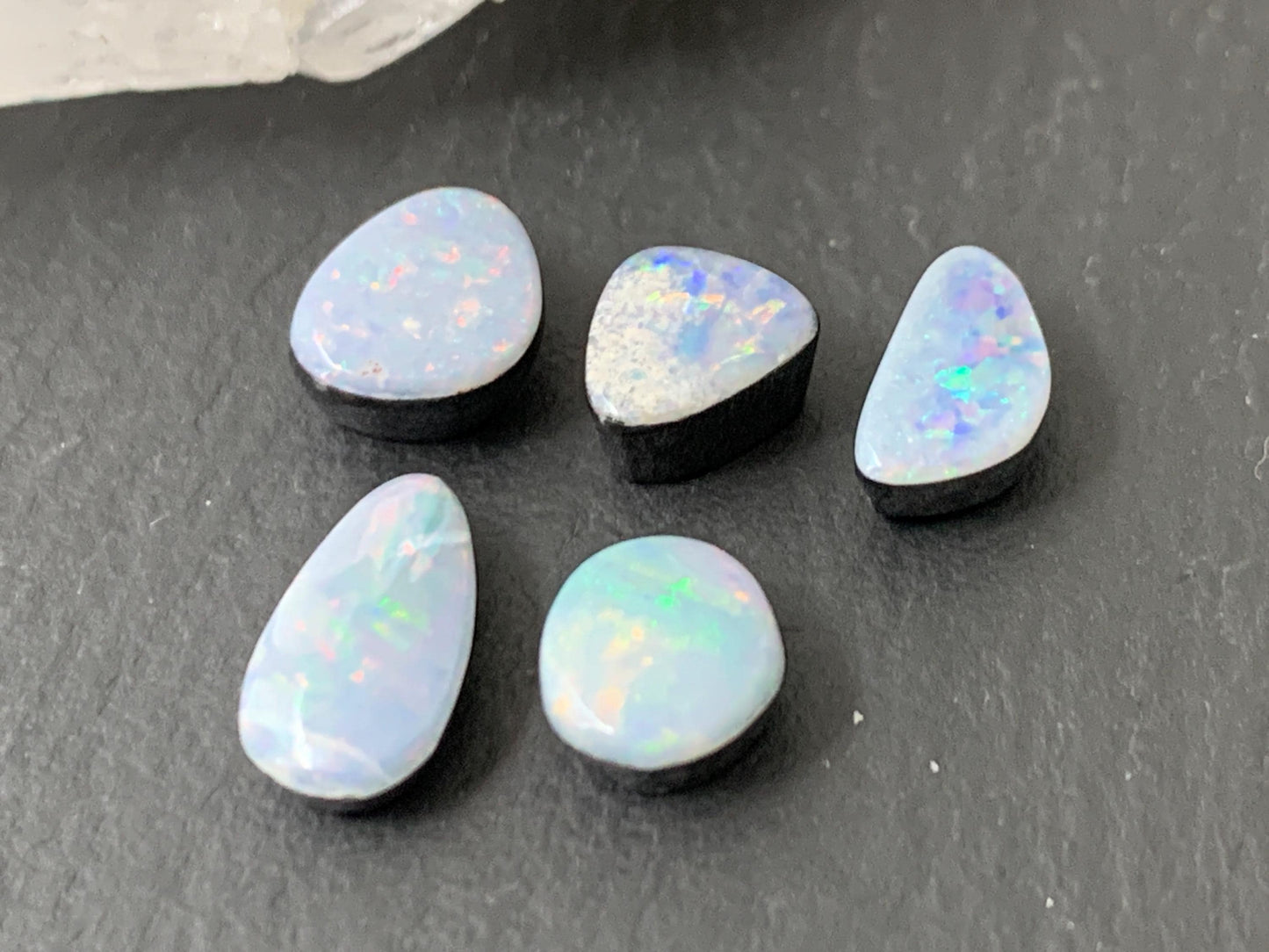 Australian Opal Doublet 6-9.5mm long cabochon - Select your piece