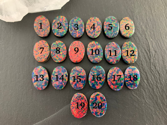 Aurora Opal 10x14mm oval cabochons - Doublet cabochons