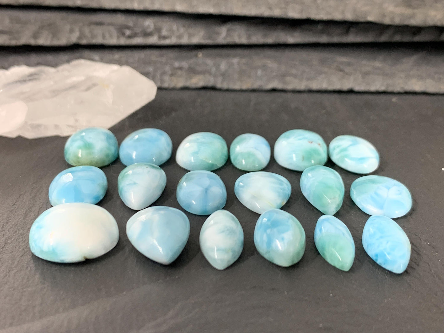 Larimar 16mm long cabochon