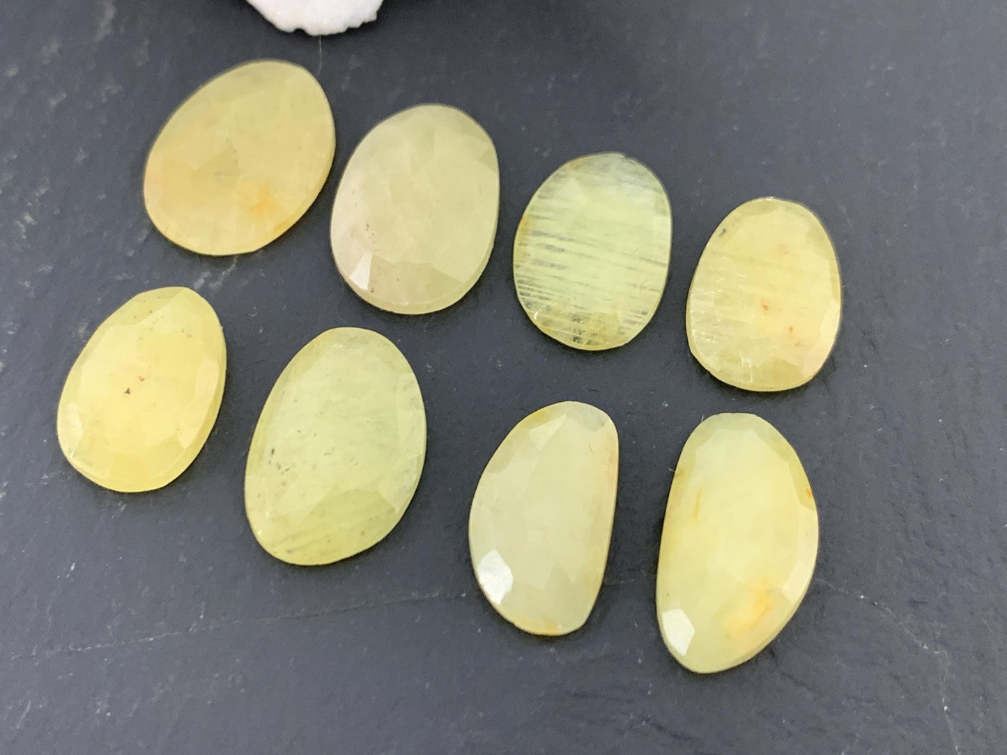 Faceted Yellow Sapphire 11x15x2.5mm cabochon