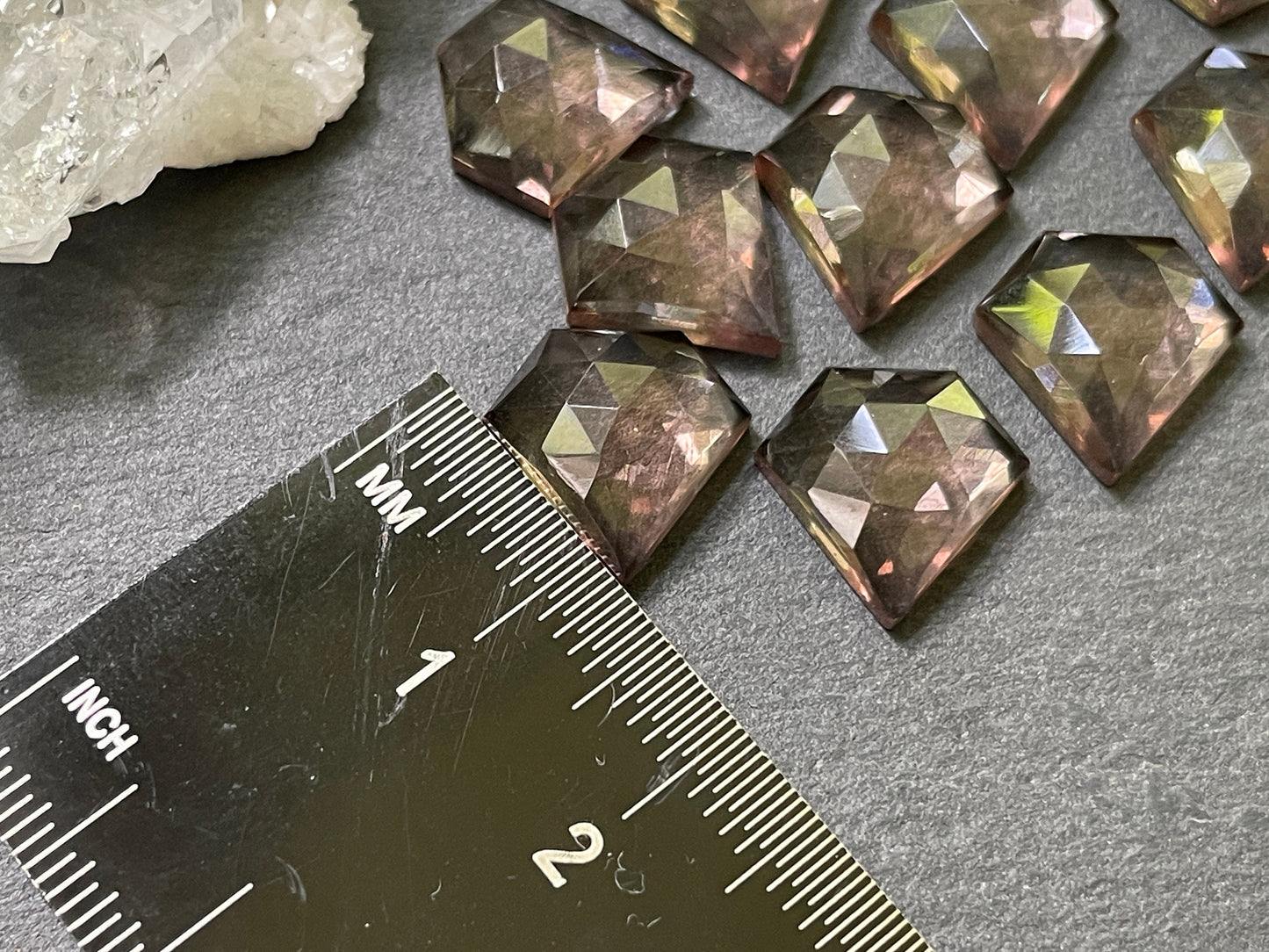 Faceted color changing Alexandrite 12mm cabochon - Cabochons are calibrated