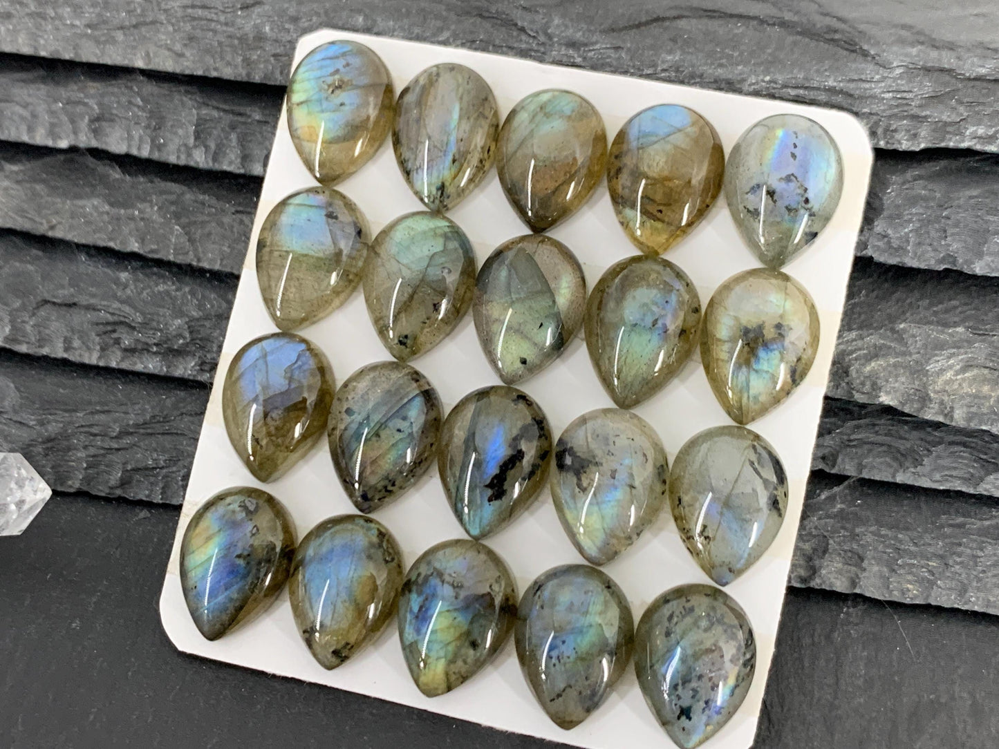 Labradorite pear 12x16mm Cabochon - Calibrated Cabochons