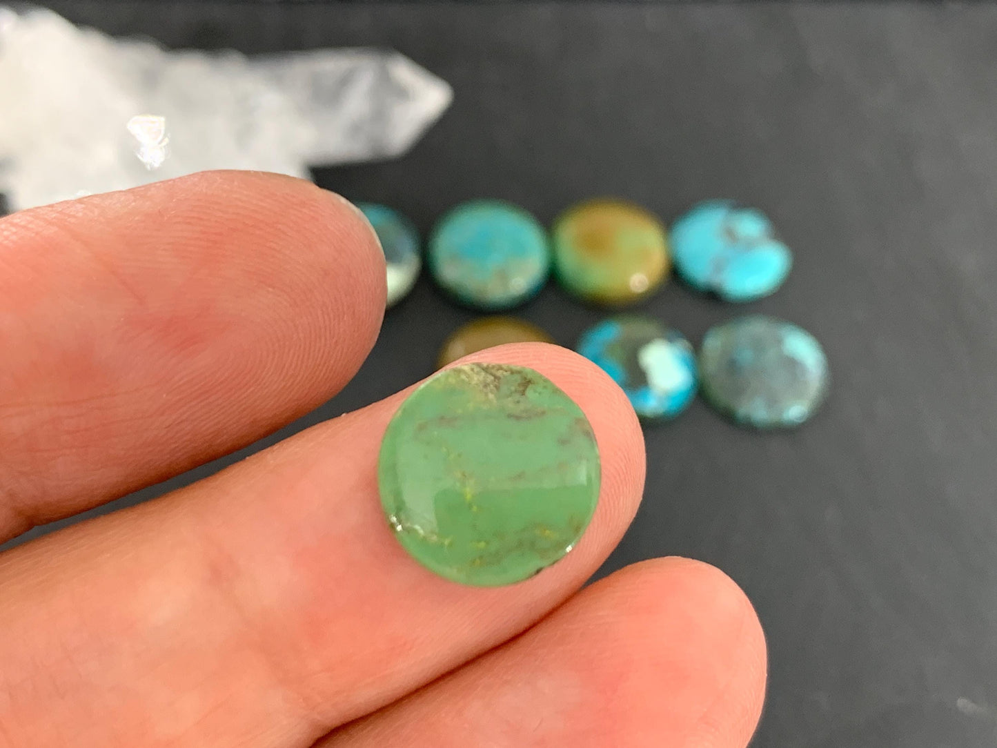 Tibetan Turquoise 7mm round cabochon