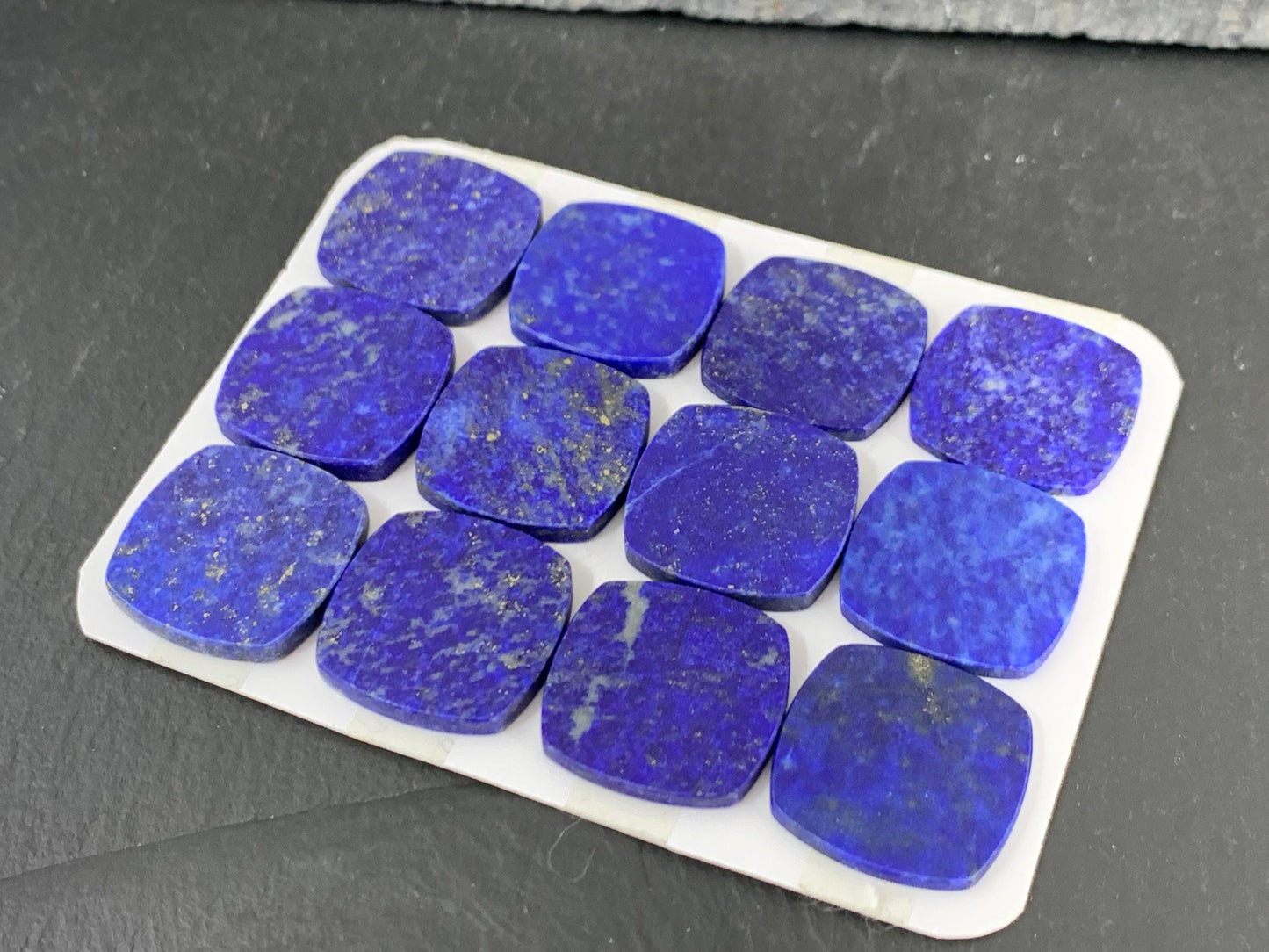 Flat Lapis Lazuli Cabochon - Natural Square Cushion 18x18mm Flat Calibrated Gem