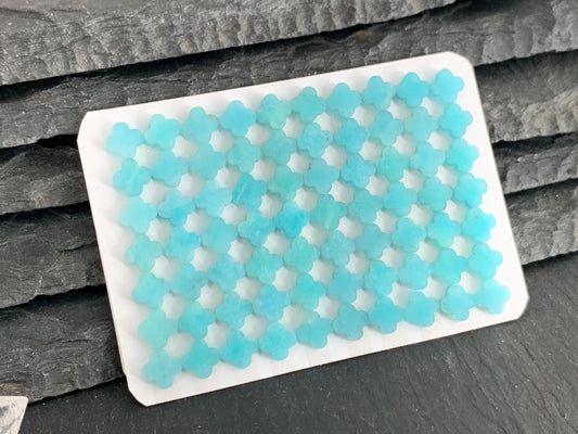 Flat Amazonite clover 6mm cabochon - Calibrated cabochons