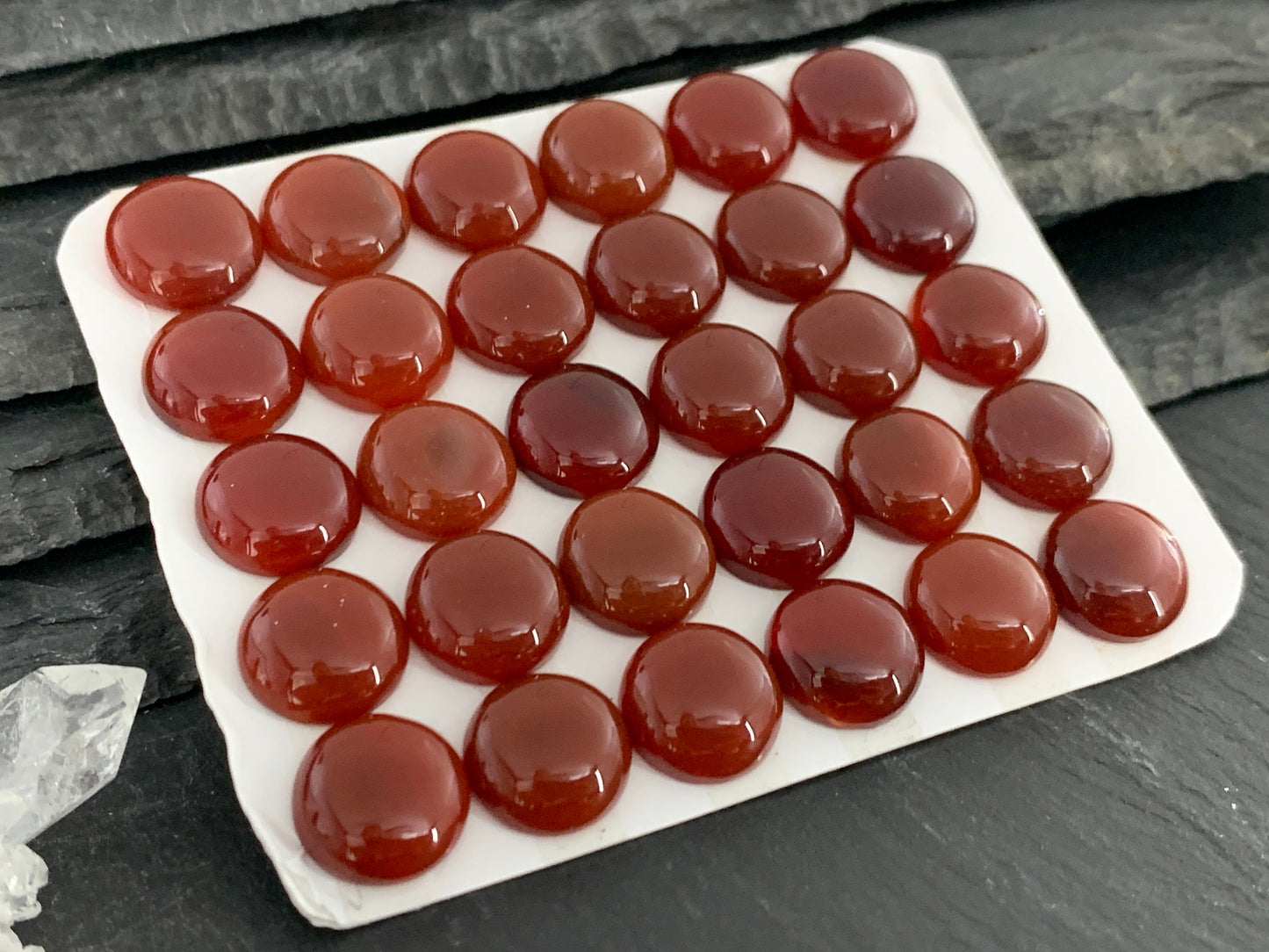Carnelian round 12mm cabochon - Calibrated cabochons